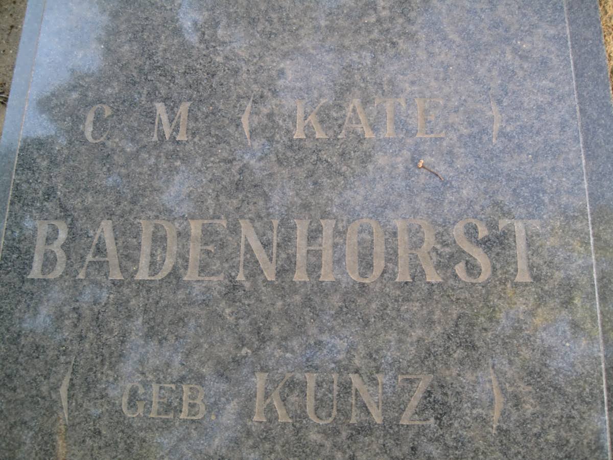 BADENHORST C.M. nee KUNZ 1895-1987