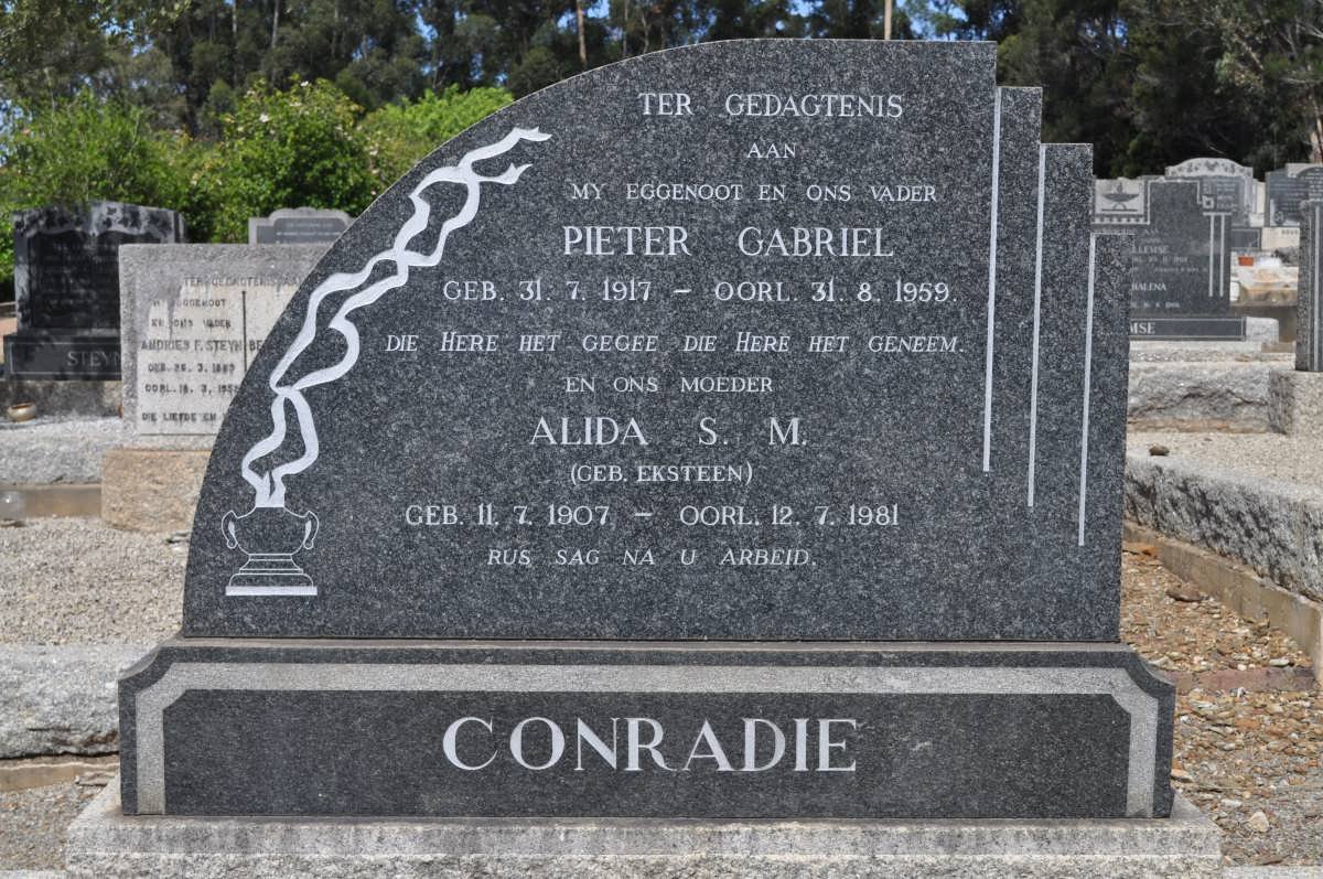 CONRADIE Pieter Gabriel 1917-1959 &amp; Alida S.M. EKSTEEN 1907-1981