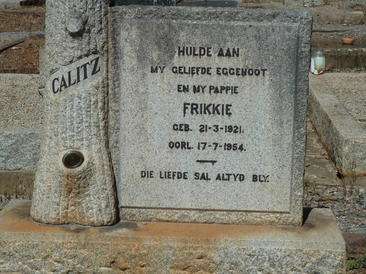 CALITZ Frikkie 1921-1954