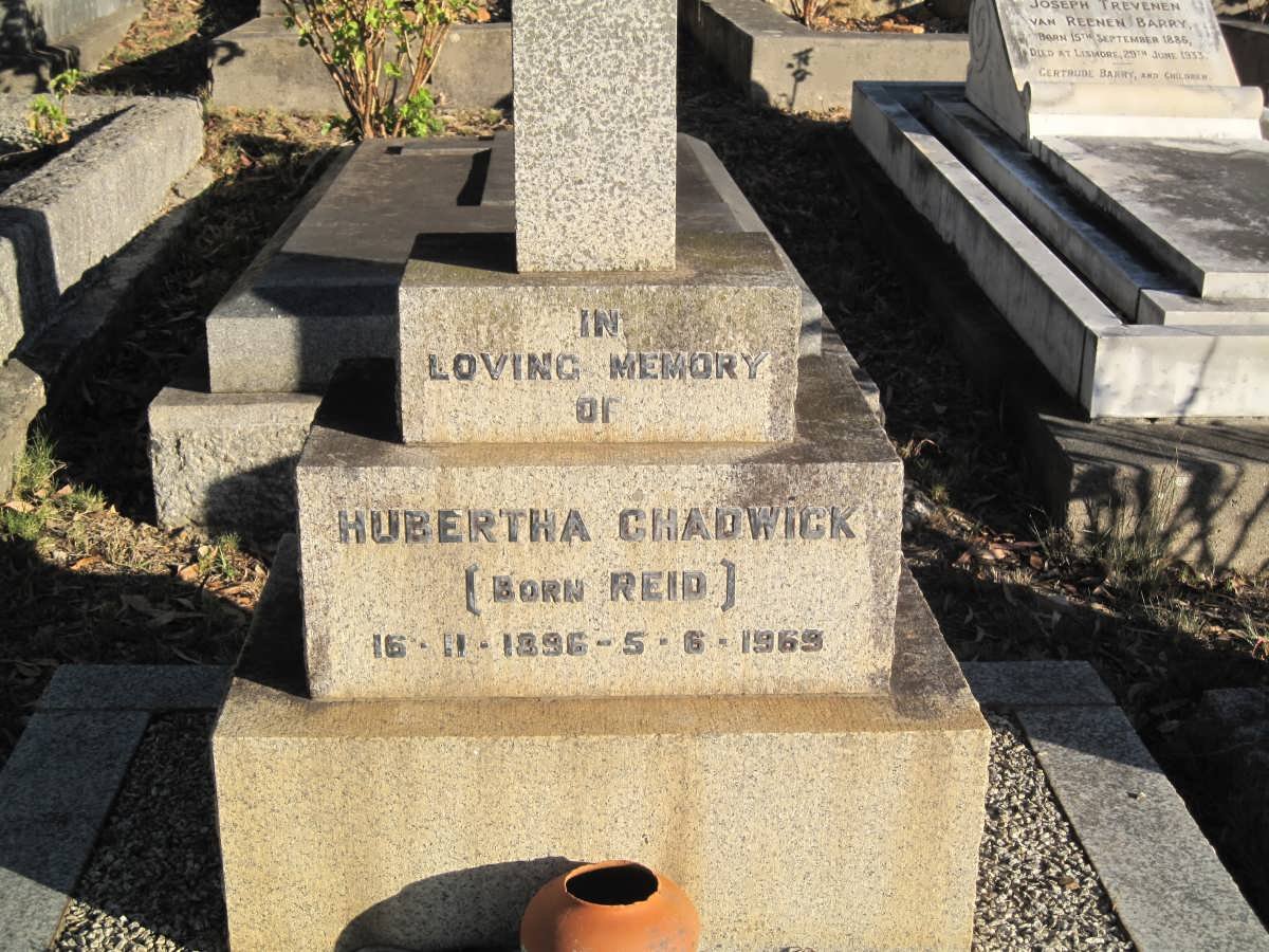 CHADWICK Hubertha nee REID 1896-1965