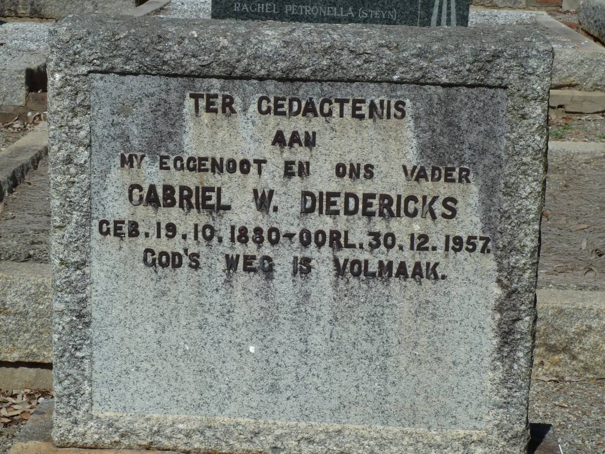 DIEDERICKS Gabriel W. 1880-1957