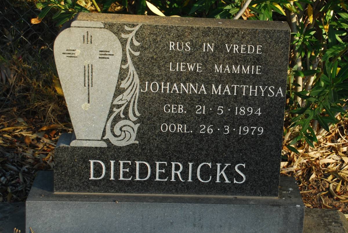 DIEDERICKS Johanna Matthysa 1894-1979