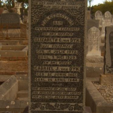 DYK Gabriel J., van 1861-1944 &amp; Elizabeth C. GILIOMEE 1872-1929