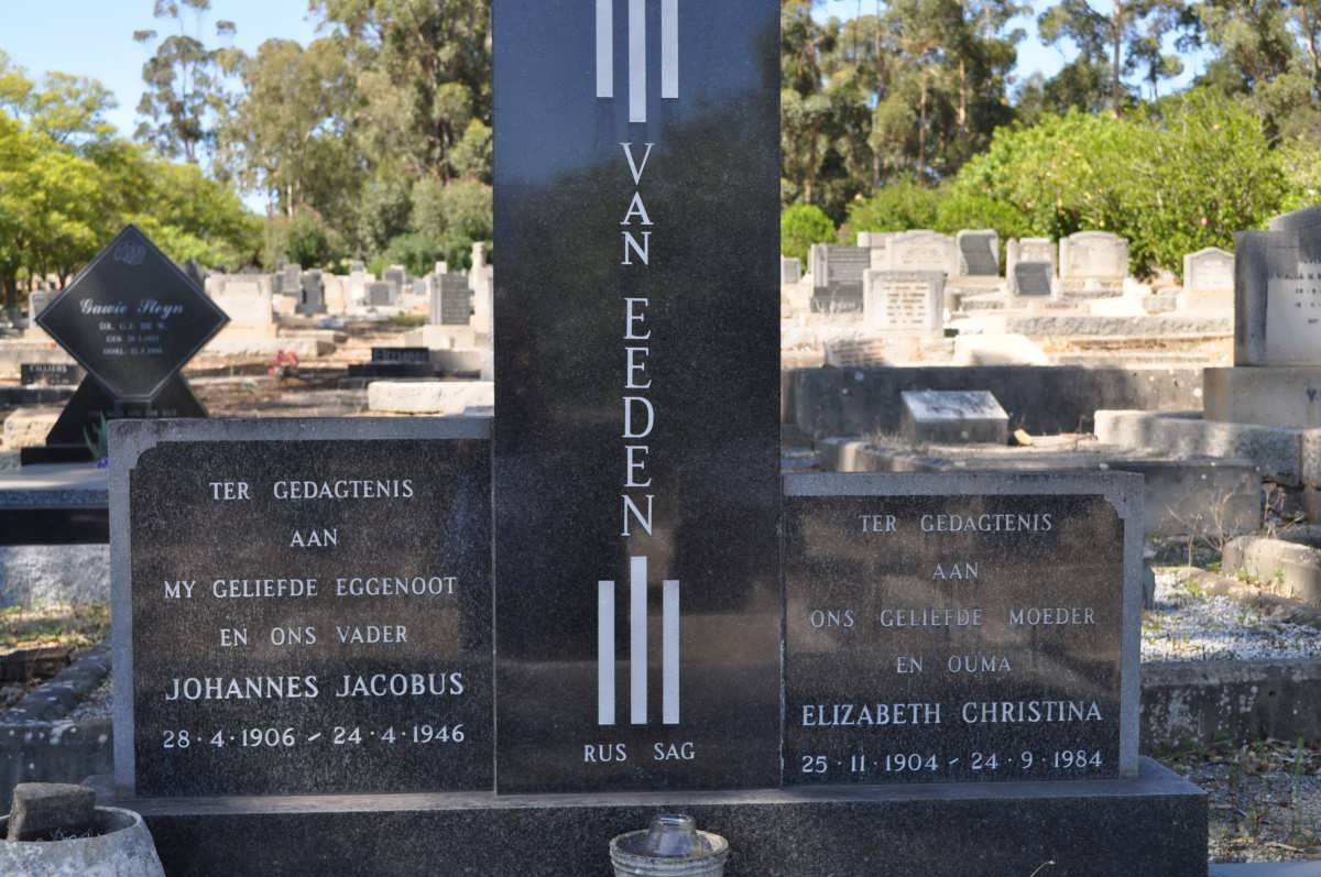 EEDEN Johannes Jacobus, van 1906-1946 &amp; Elizabeth Christina 1904-1984