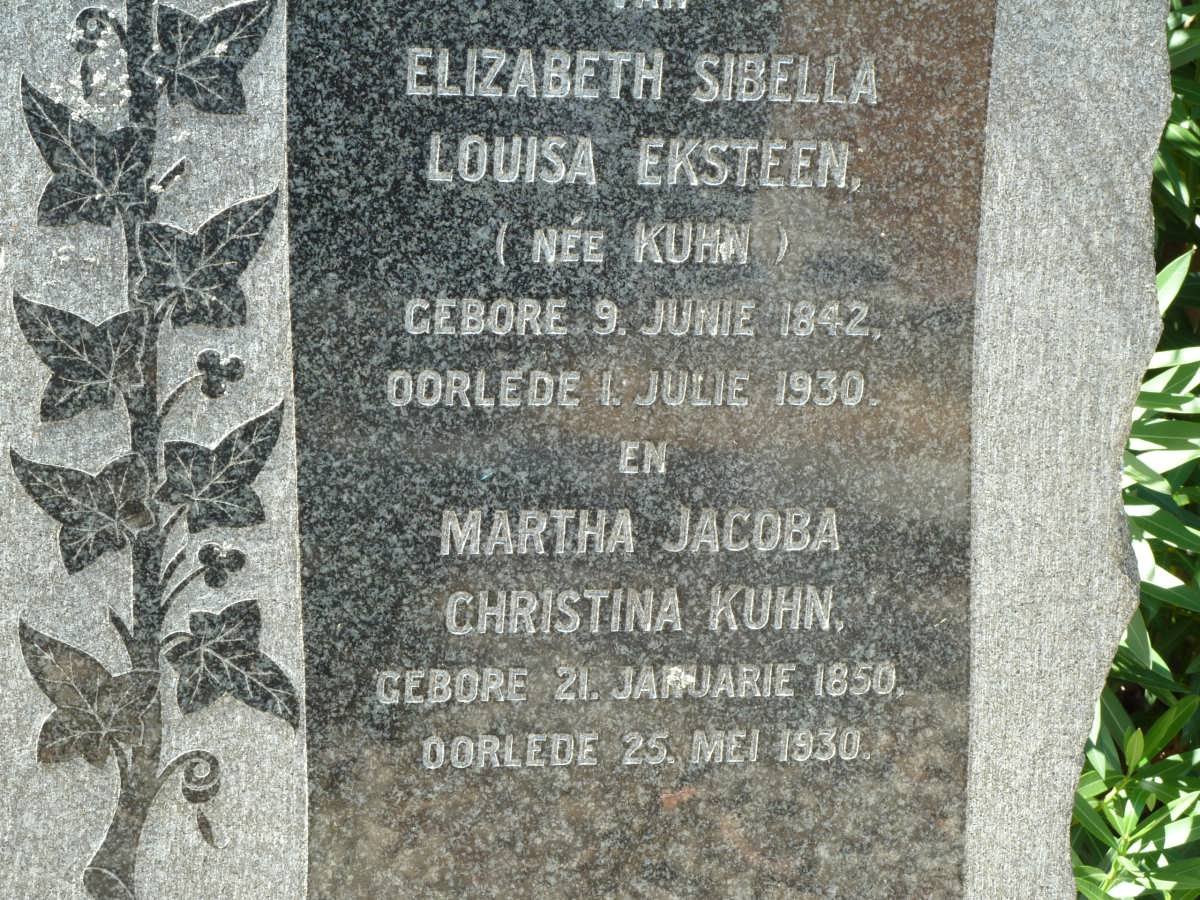 EKSTEEN Elizabeth Sibella Louisa nee KUHN 1842-1930 :: KUHN Martha Jacoba Christina 1850-1930