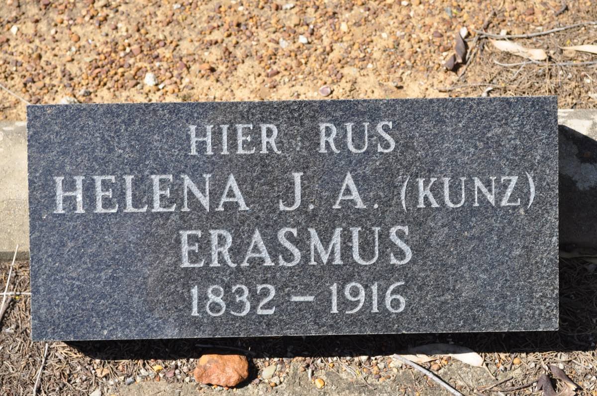 ERASMUS Helena J.A. nee KUNZ 1832-1916