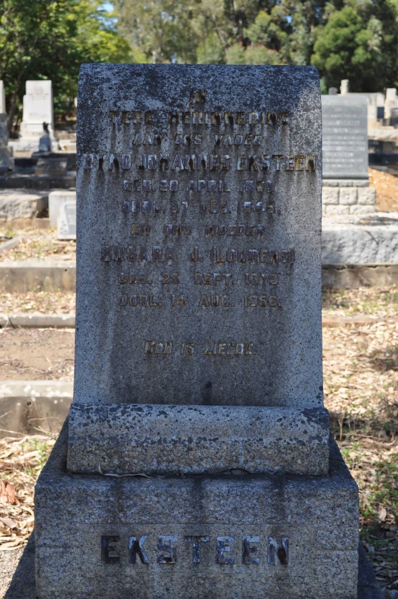 EKSTEEN Ryno Johannes 1869-1945 &amp; Susara J. LOURENS 1973-1956