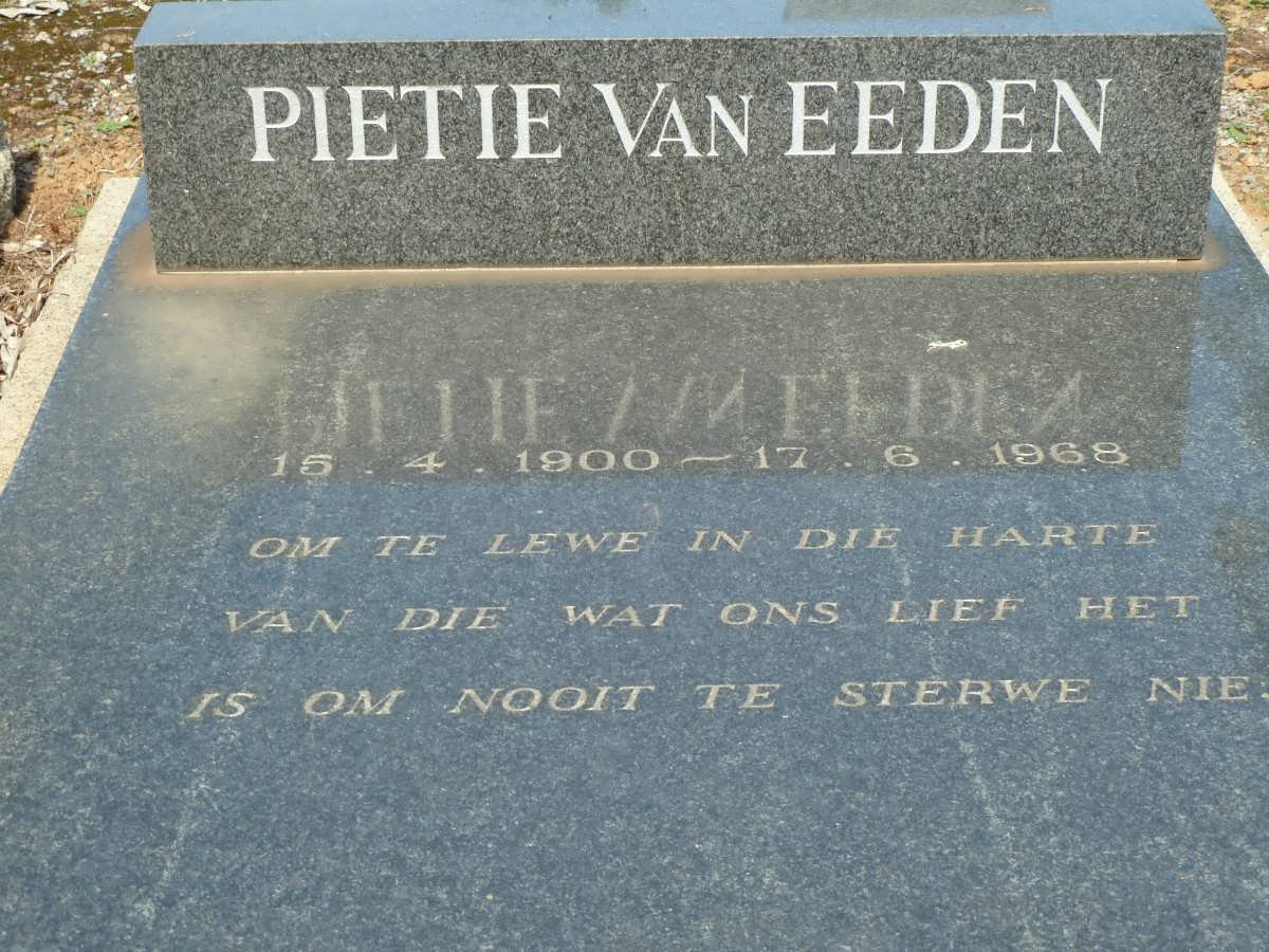 EEDEN Pietie, van 1900-1968