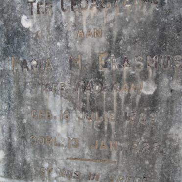 ERASMUS Maria M. nee RADEMAN 1889-1928