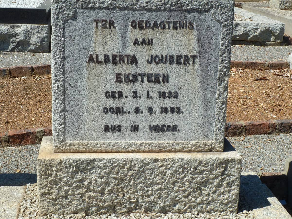 EKSTEEN Alberta Joubert 1892-1963
