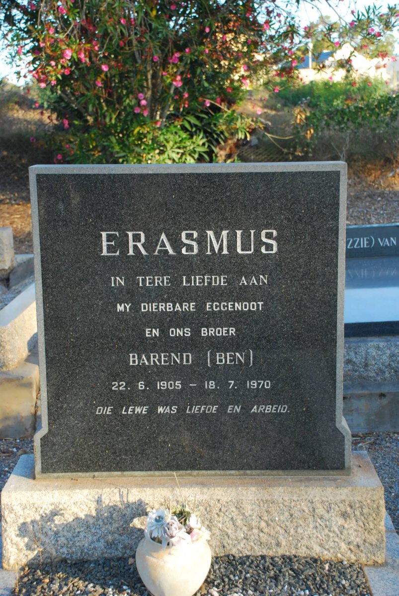 ERASMUS Barend 1905-1970