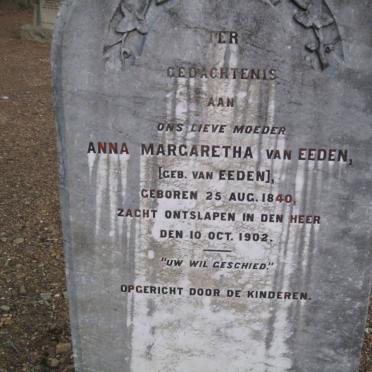 EEDEN Anna Margaretha, van nee VAN EEDEN 1840-1902