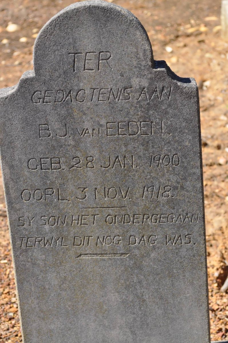 EEDEN B.J., van 1900-1918