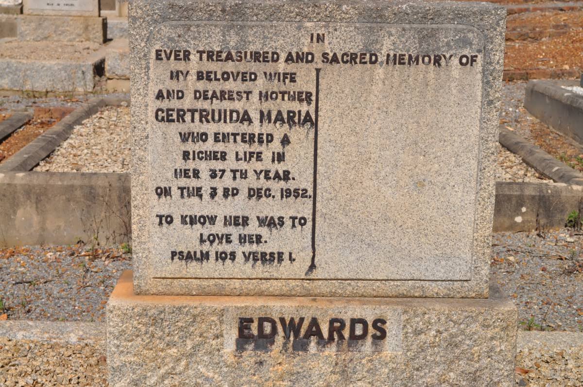 EDWARDS Gertruida Maria -1952