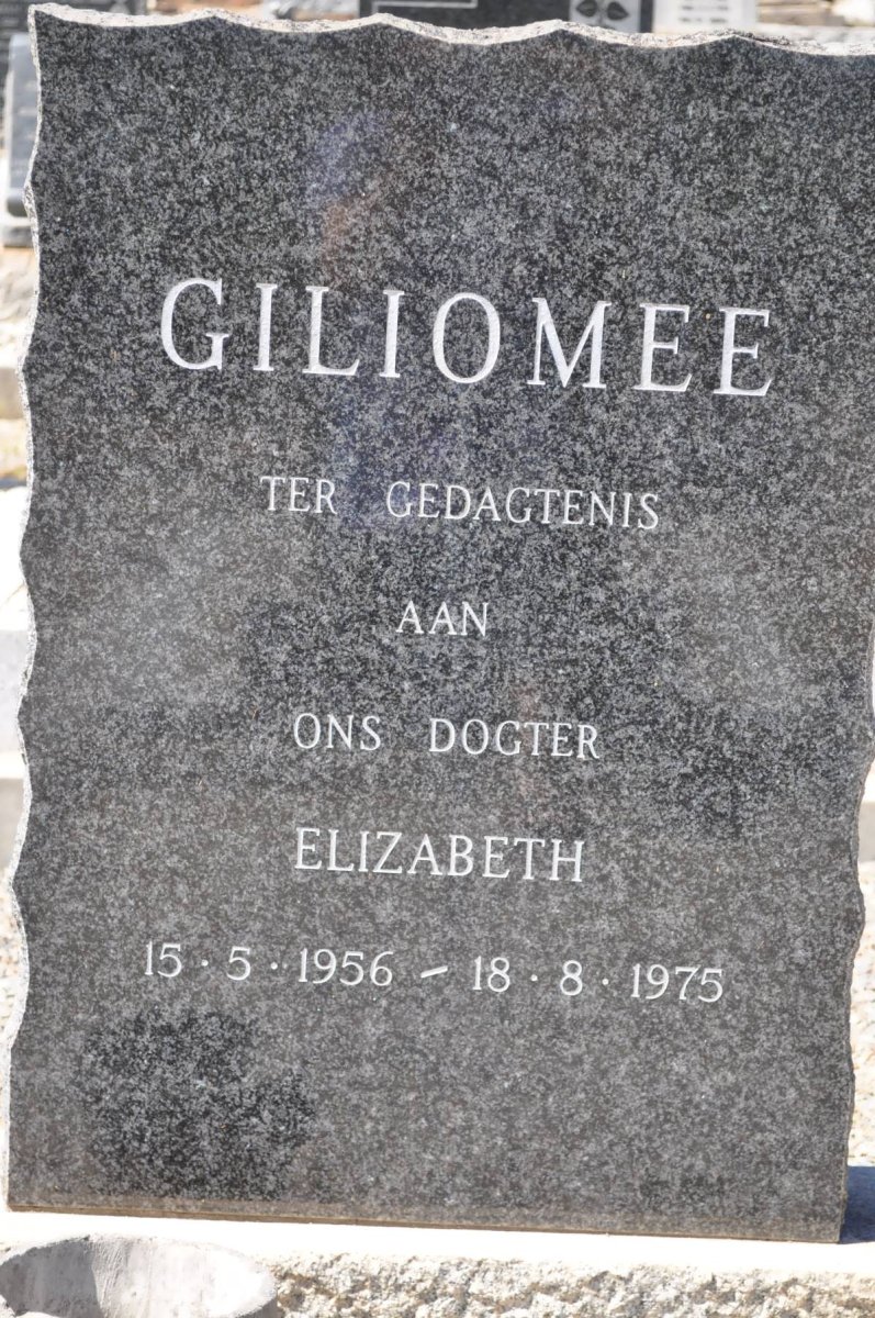 GILIOMEE Elizabeth 1956-1975