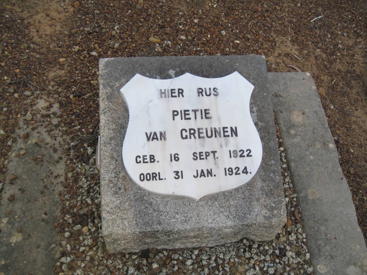 GREUNEN Pietie, van 1922-1924