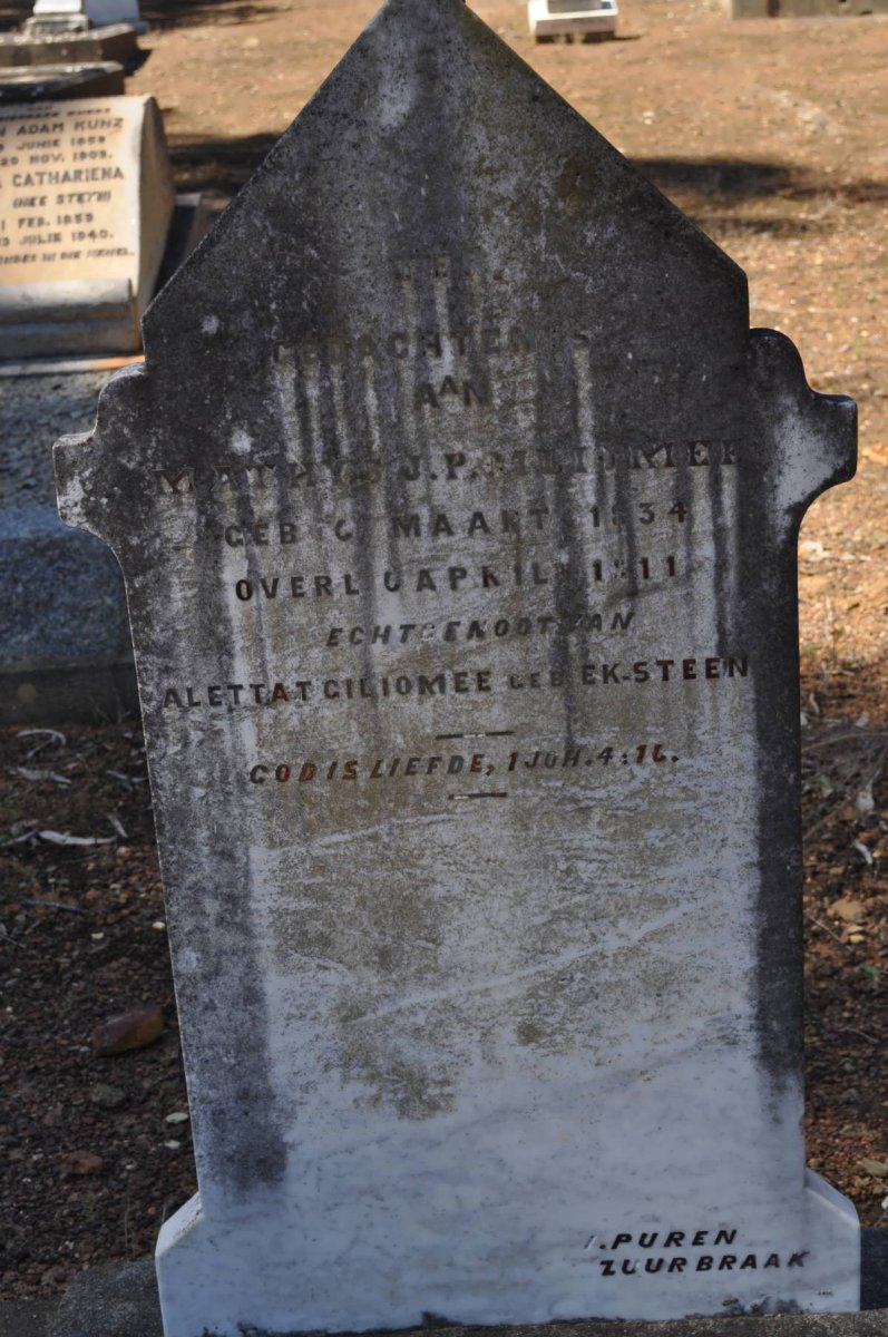 GILIOMEE Matthyas J.P. 1834-1911