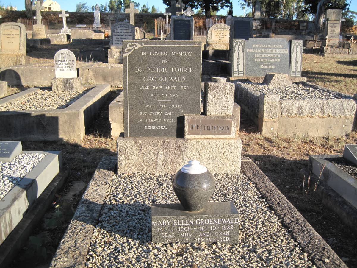 GROENEWALD Pieter Fourie -1962 &amp; Mary Ellen 1909-1982