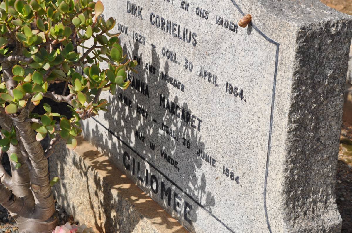 GILIOMEE Dirk Cornelius 1923-1964 &amp; Susanna Margaret 1927-1984