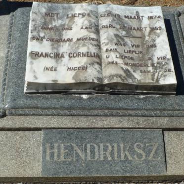 HENDRIKSZ Francina Cornelia nee HIGGO 1874-1959