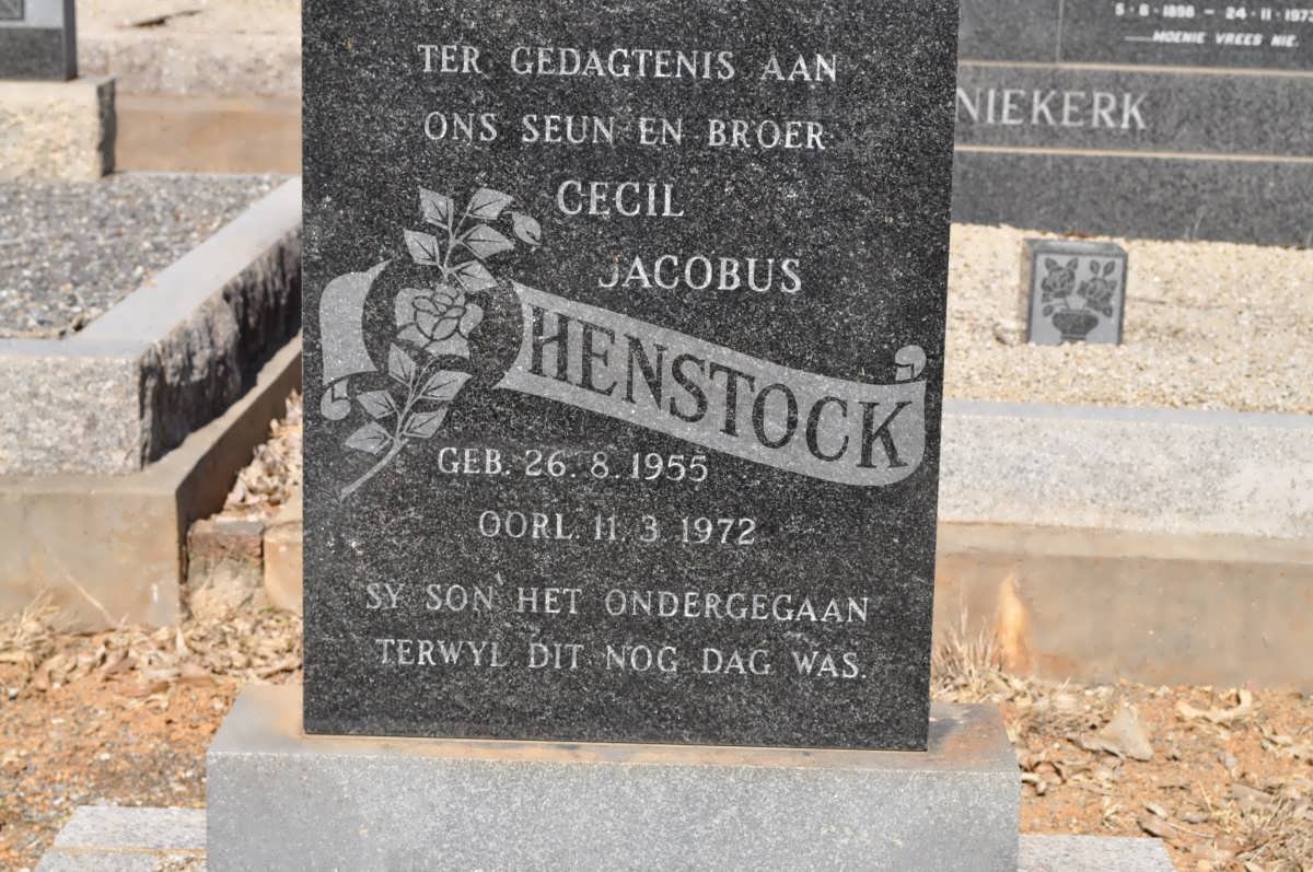 HENSTOCK Cecil Jacobus 1955-1972