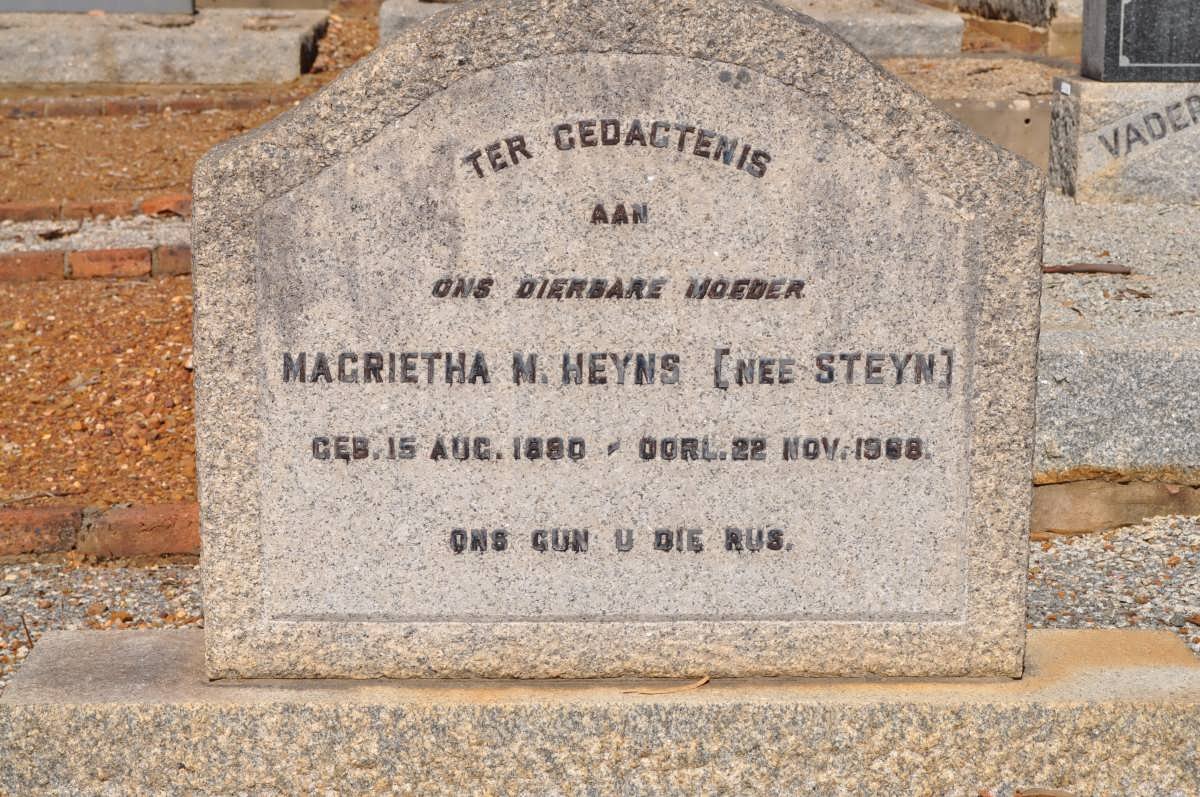 HEYNS Magrietha M. nee STEYN 1890-1968