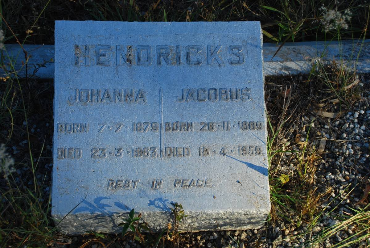 HENDRICKS Jacobus 1869-1959 &amp; Johanna 1879-1963