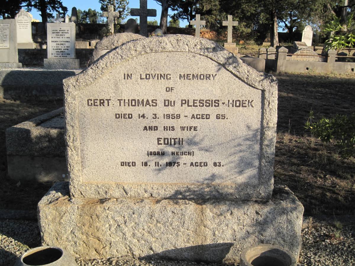 HOEK Gert Thomas Du Plessis -1959 &amp; Edith HEUCH -1975