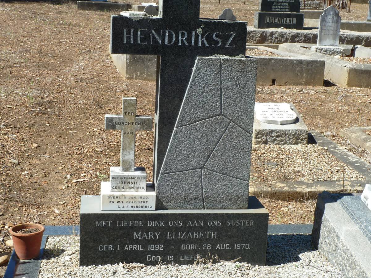 HENDRIKSZ Mary Elizabeth 1892-1970 :: HENDRIKSZ Johnnie 1918-1920