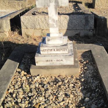 HOPLEY Letitia A. 1859-1934