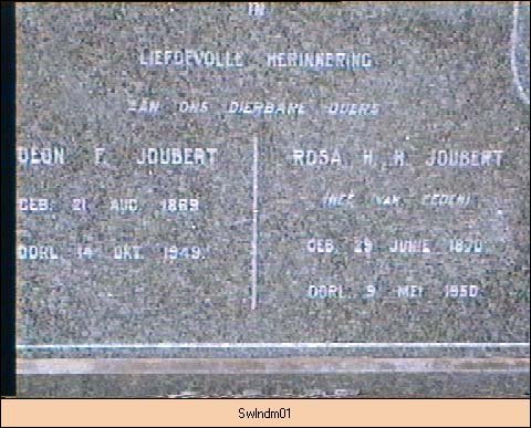 JOUBERT Deon F. 1869-1949 &amp; Rosa H.H. VAN EEDEN 1870-1950