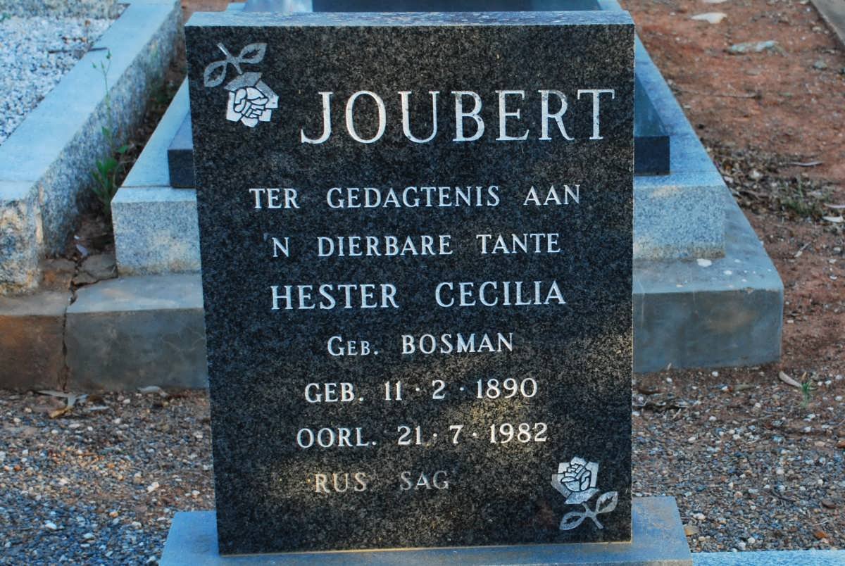 JOUBERT Hester Cecilia nee BOSMAN 1890-1982