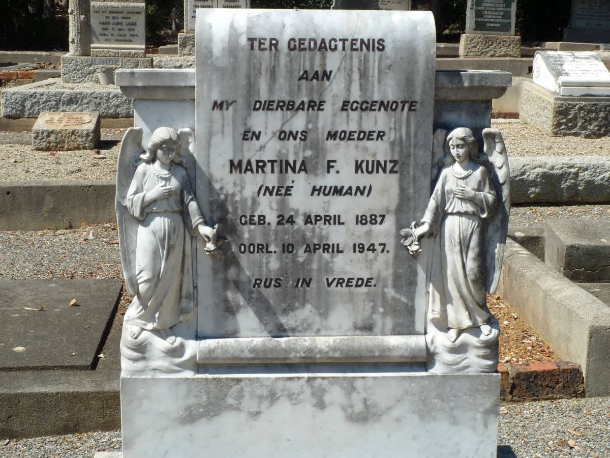 KUNZ Martina F. nee HUMAN 1887-1947