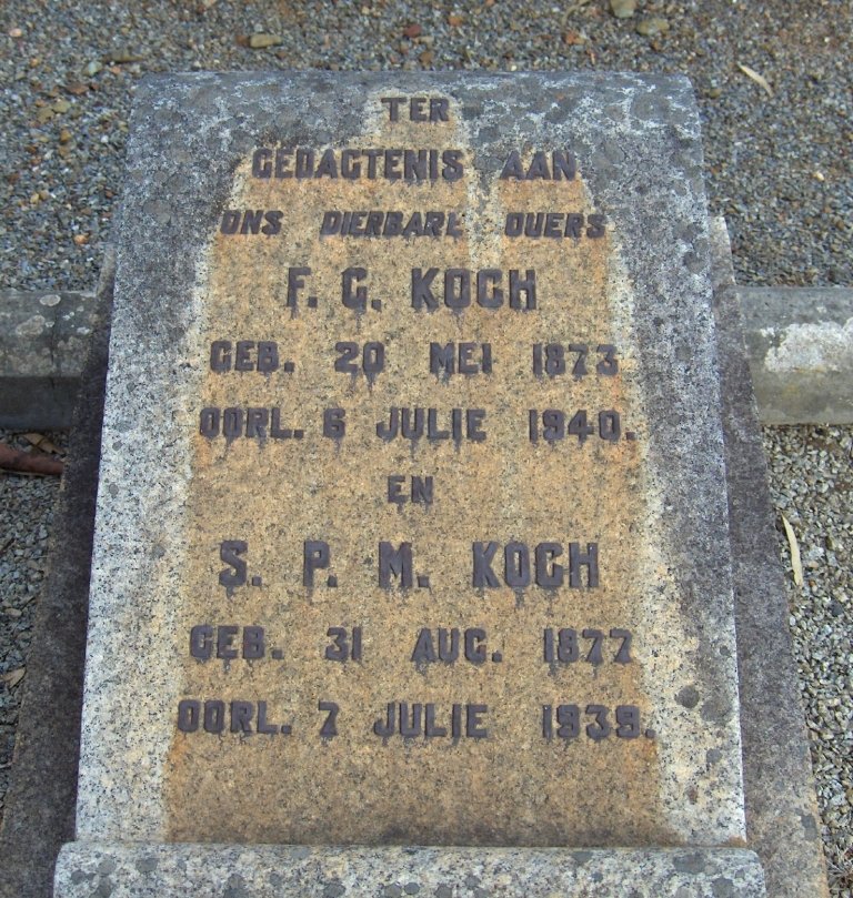 KOCH F.G. 1873-1940 &amp; S.P.M. 1877-1939