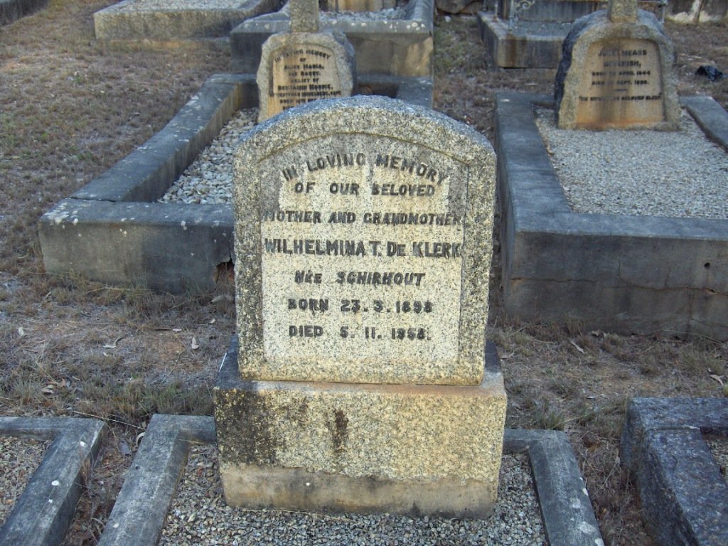 KLERK Wilhelmina T., de nee SCHIRHOUT 1898-1958