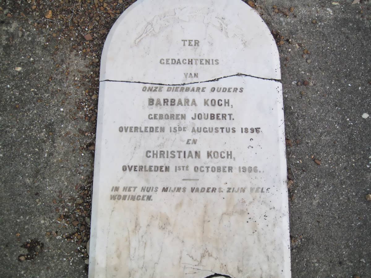 KOCH Christian -1906 &amp; Barbara JOUBERT -1896