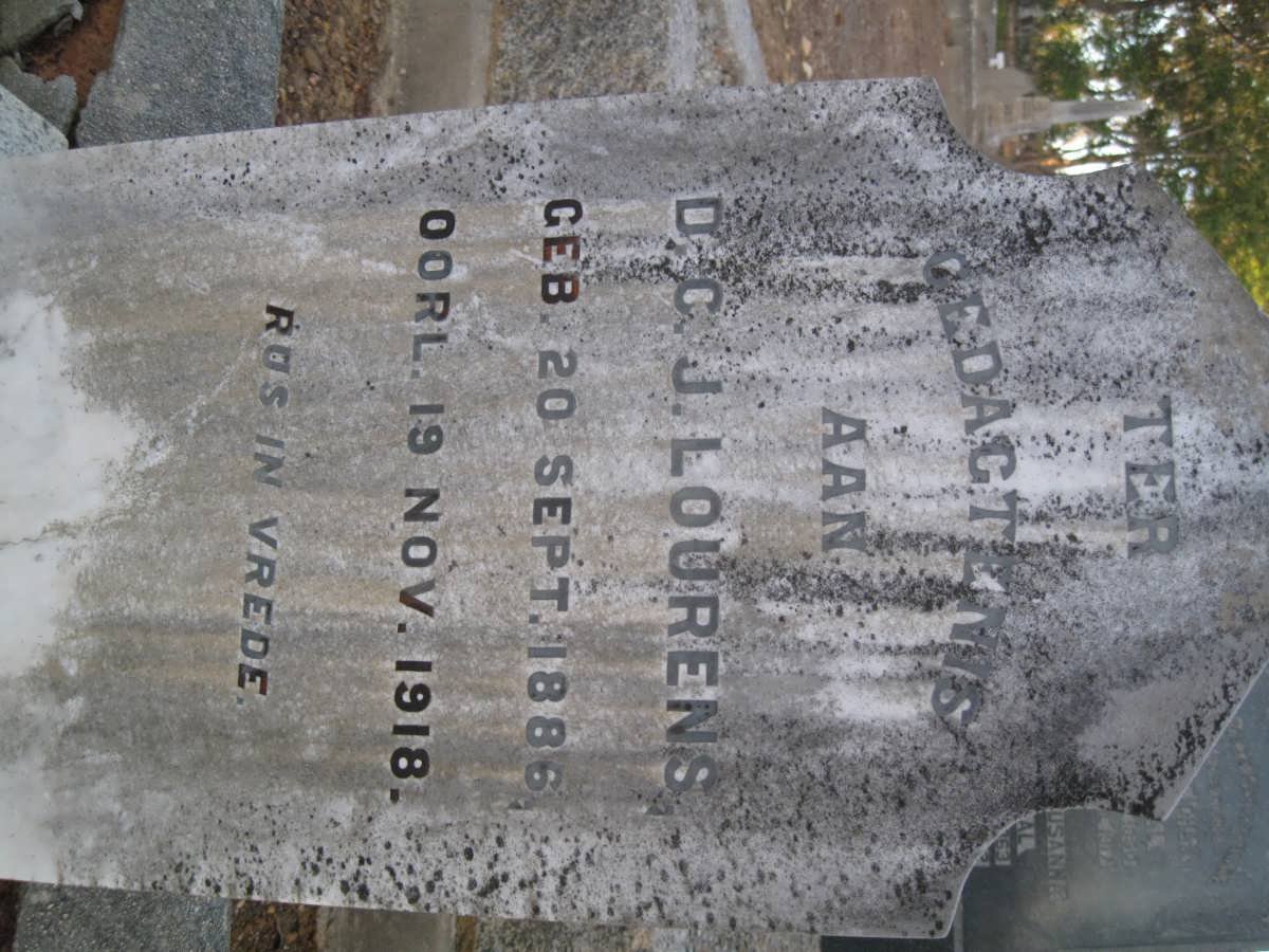 LOURENS D.C. J. 1886-1918