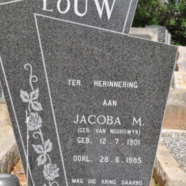 LOUW Jacoba M. nee VAN NOORDWYK 1901-1985