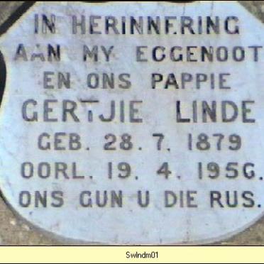 LINDE Gertjie 1879-1956