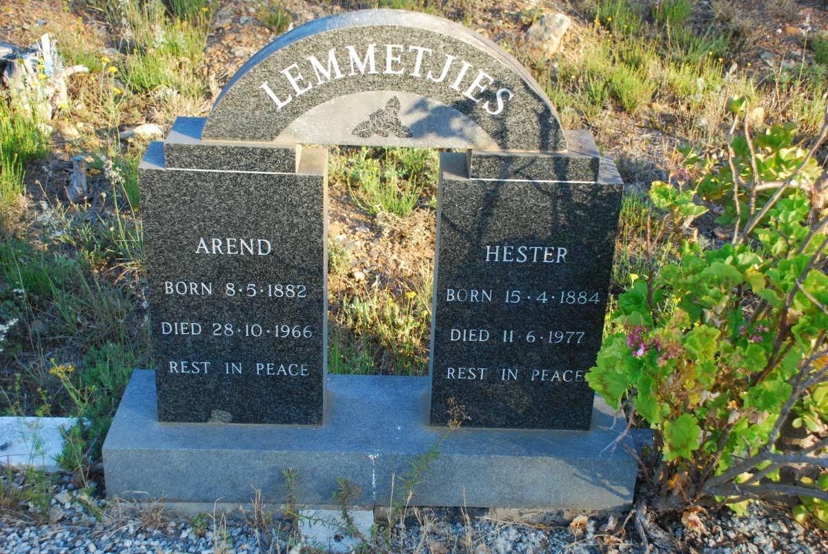LEMMETJIES Arend 1882-1966 &amp; Hester 1884-1977
