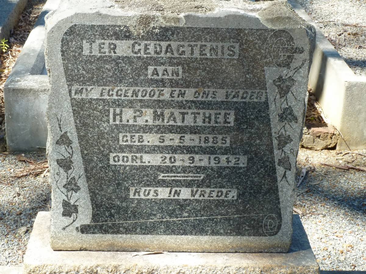 MATTHEE H.P. 1885-1942