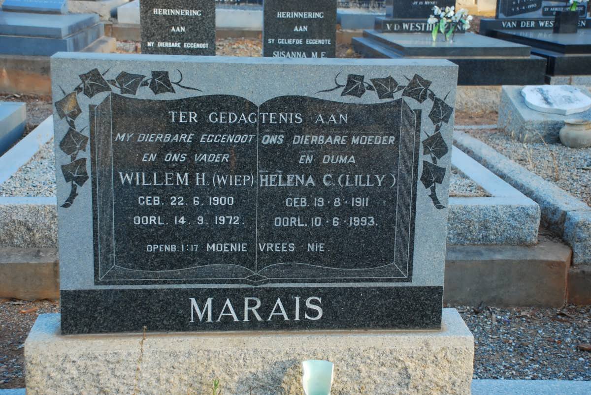 MARAIS Willem H. 1900-1972 &amp; Helena C. 1911-1993
