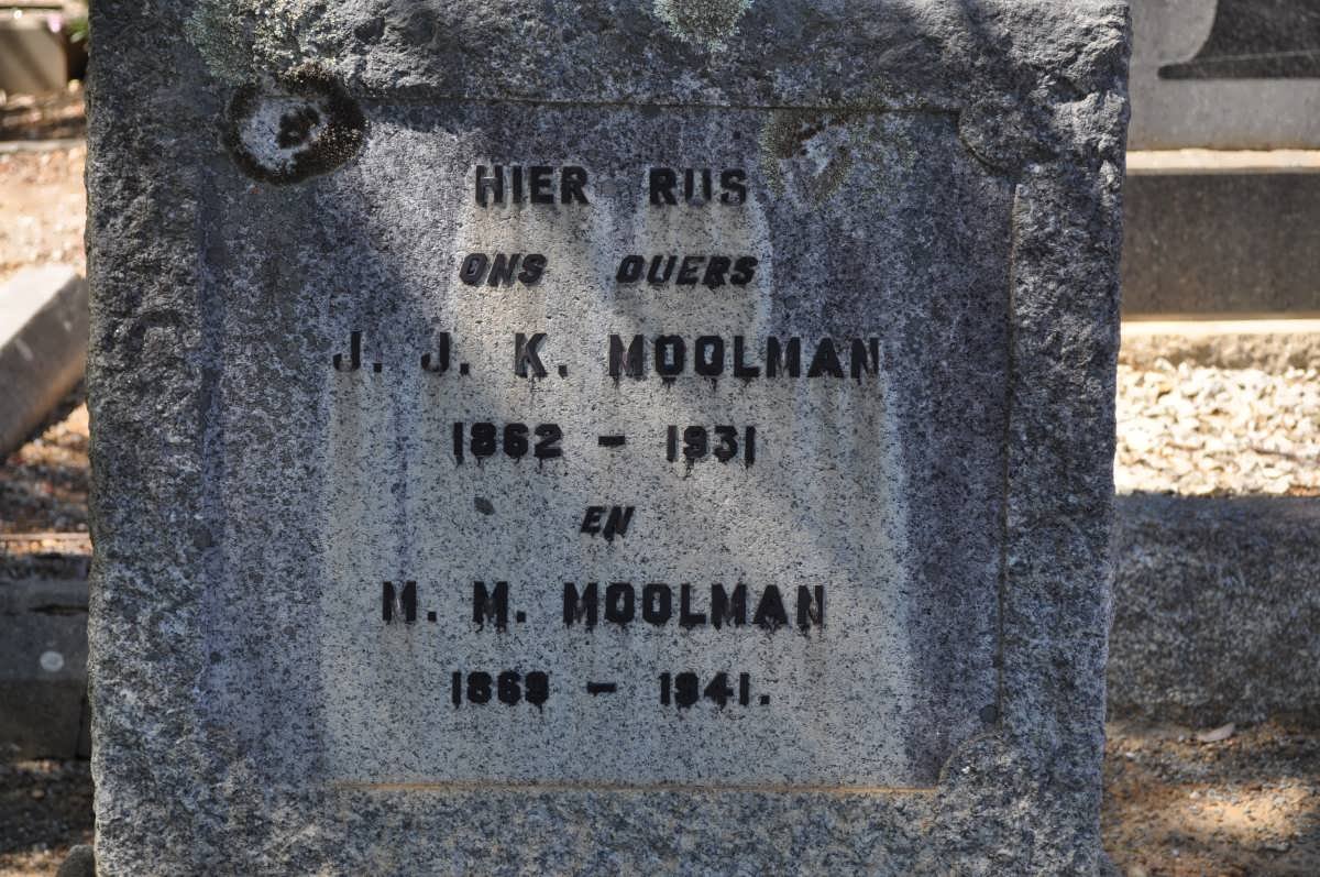 MOOLMAN J.J.K. 1862-1931 &amp; M.M. 1869-1941
