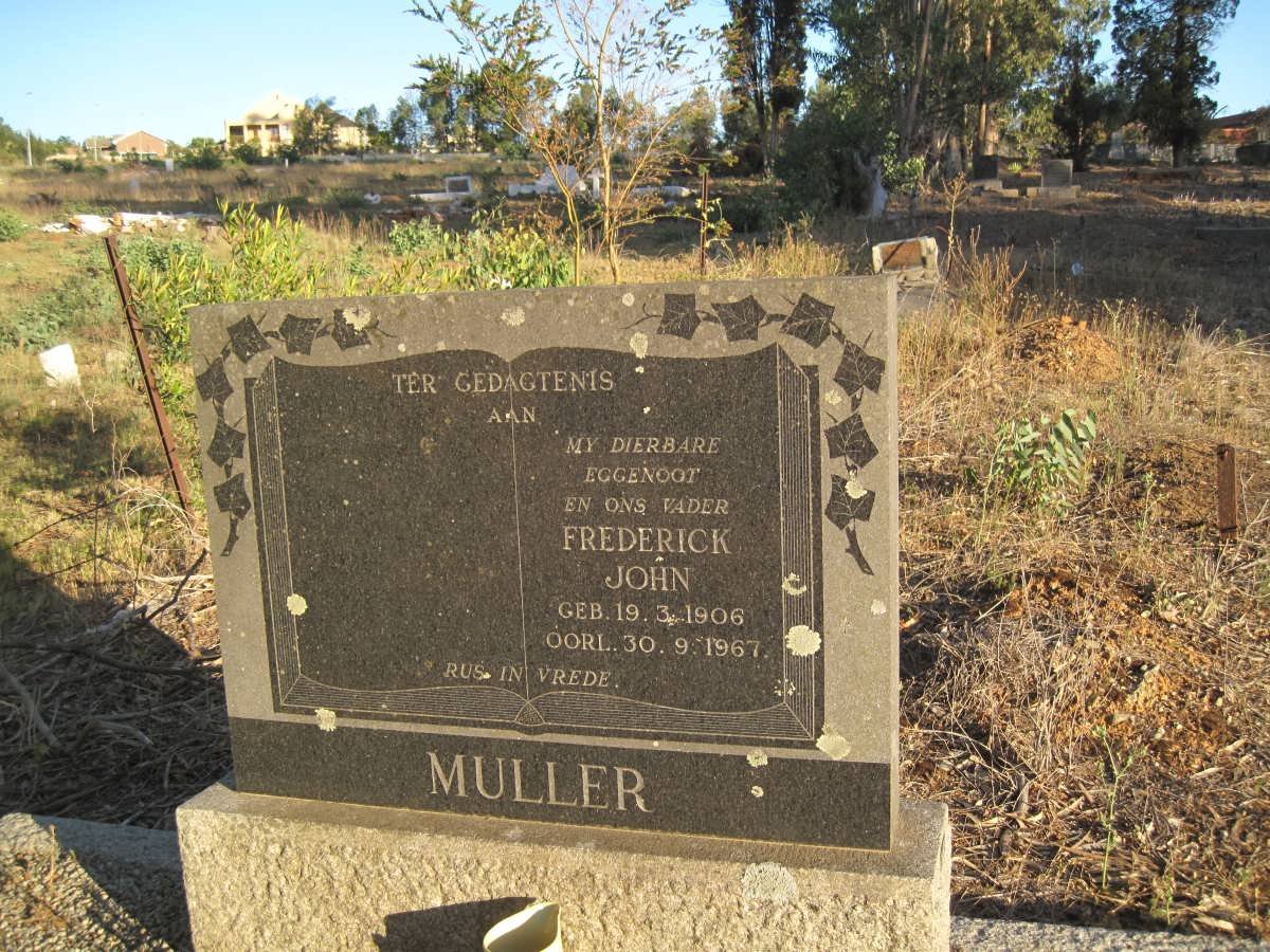 MULLER Frederick John 1906-1967