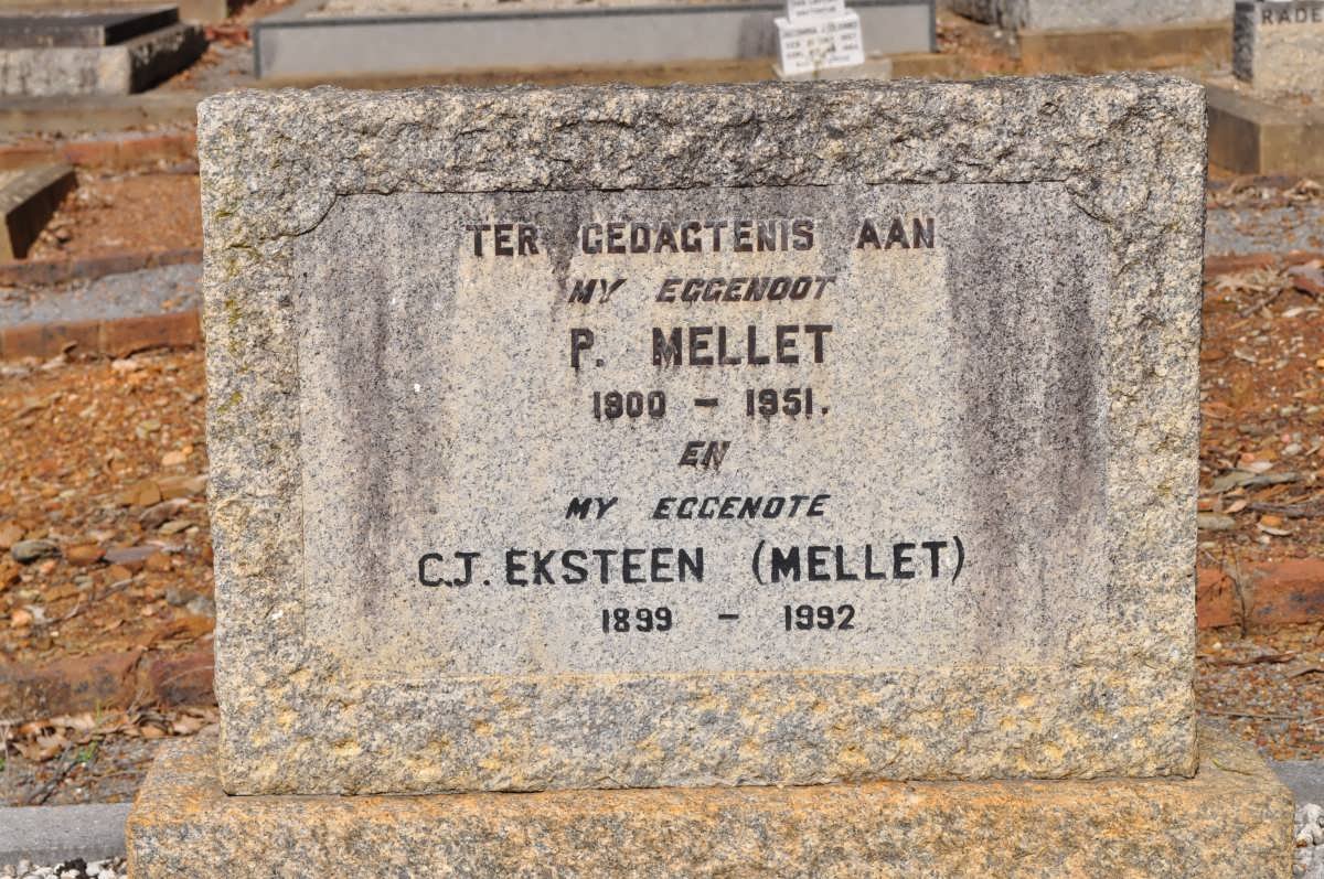 MELLET P. 1900-1951 &amp; C.J. EKSTEEN previously MELLET 1899-1992