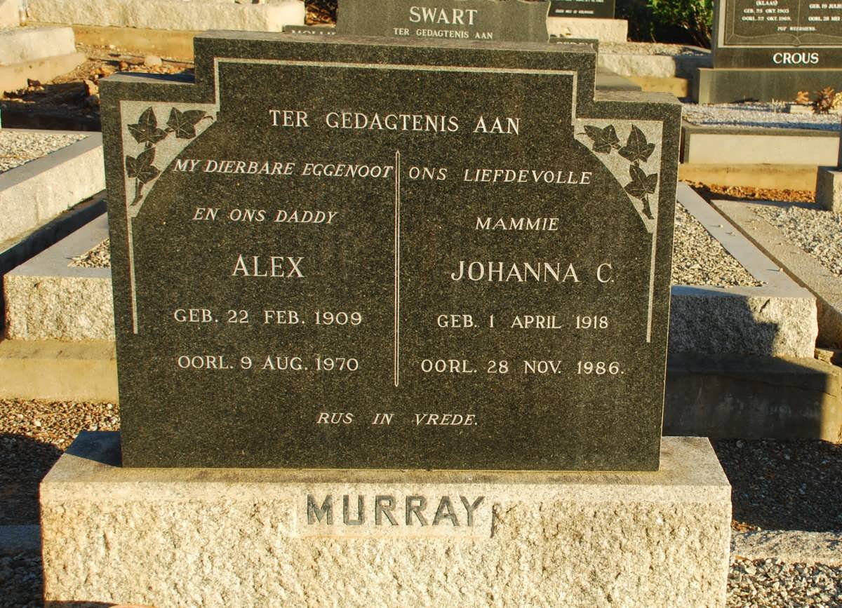 MURRAY Alex 1909-1970 &amp; Johanna C. 1918-1986