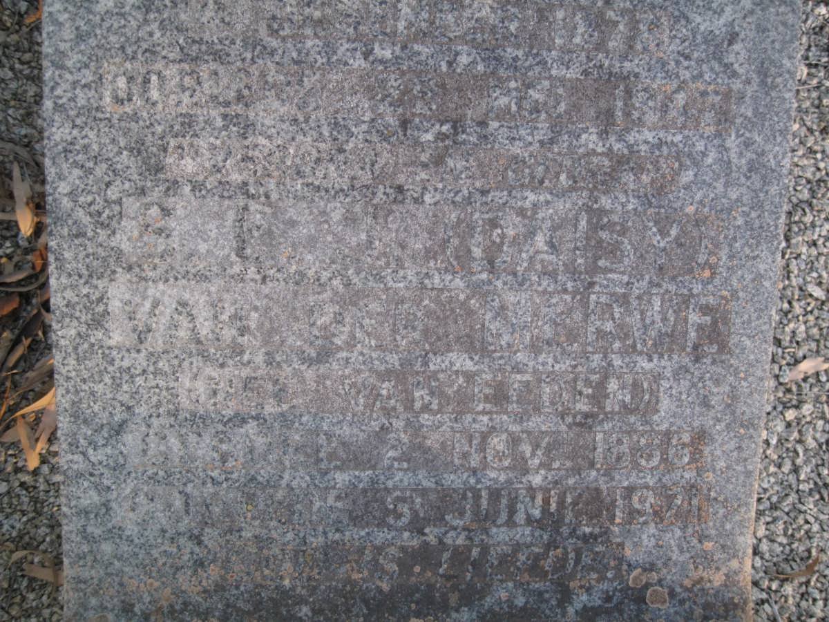 MERWE S.L., van der nee VAN EEDEN 1886-1971