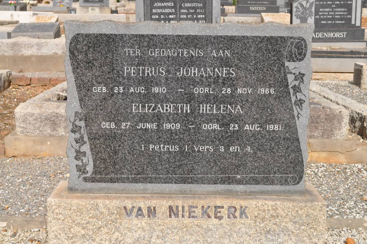 NIEKERK Petrus Johannes, van 1910-1966 &amp; Elizabeth Helena 1909-1981