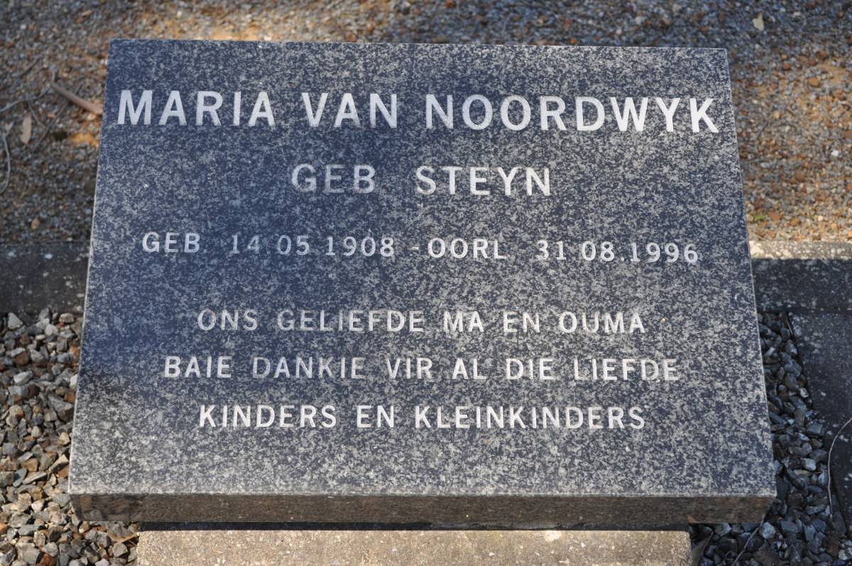 NOORDWYK Maria, van nee STEYN 1908-1996