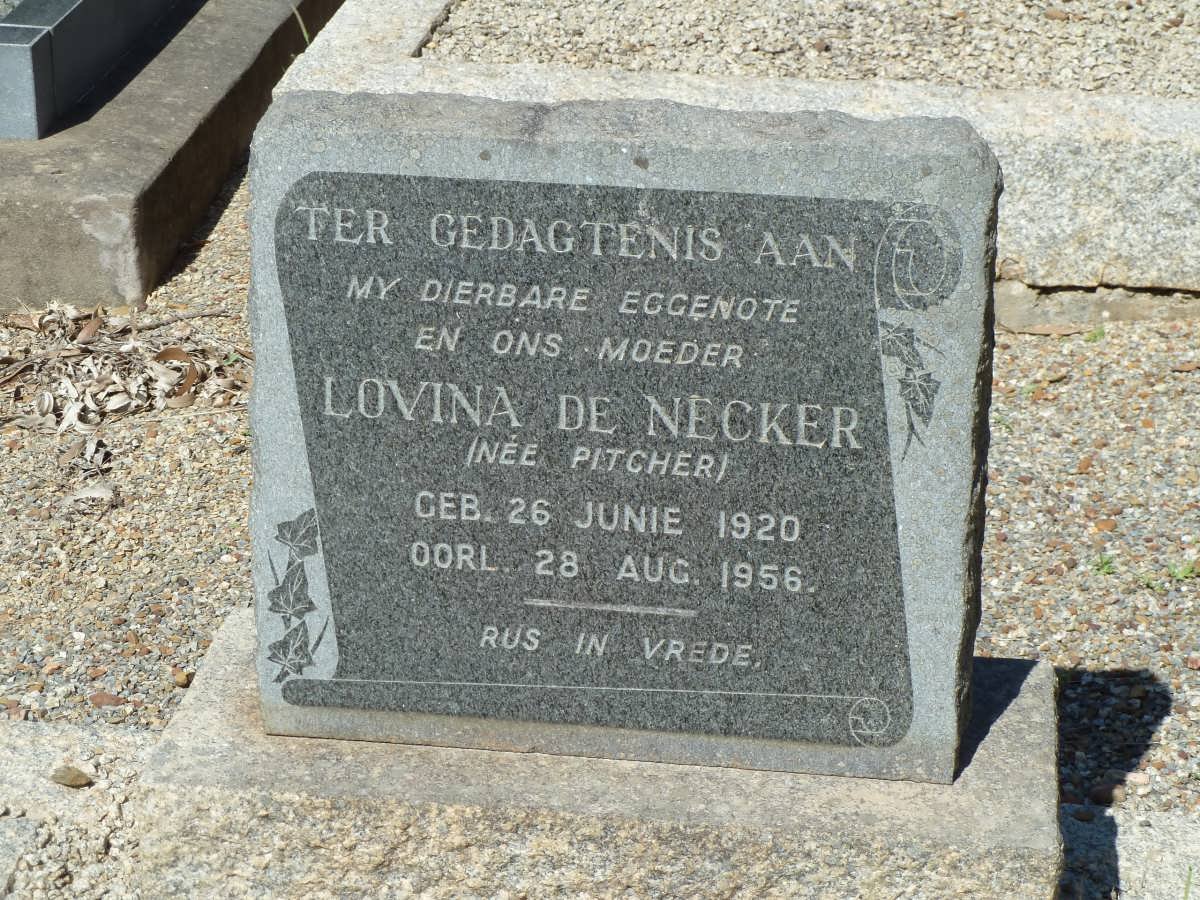 NECKER Lovina, de nee PITCHER 1920-1956